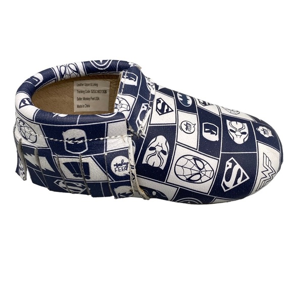 Monkey Feet Baby Infant‎ Shoes Leather Superhero Batman Spider-Man 12-18 Months - Picture 9 of 11